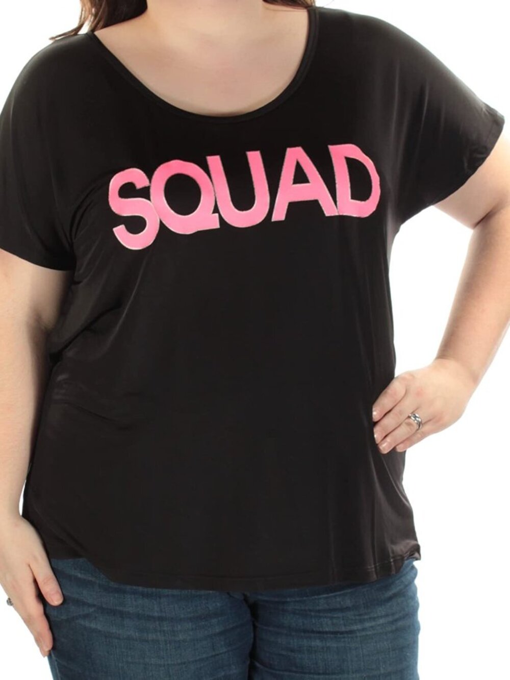 Material Girl Womens Plus Size Be Squad Graphic Tee